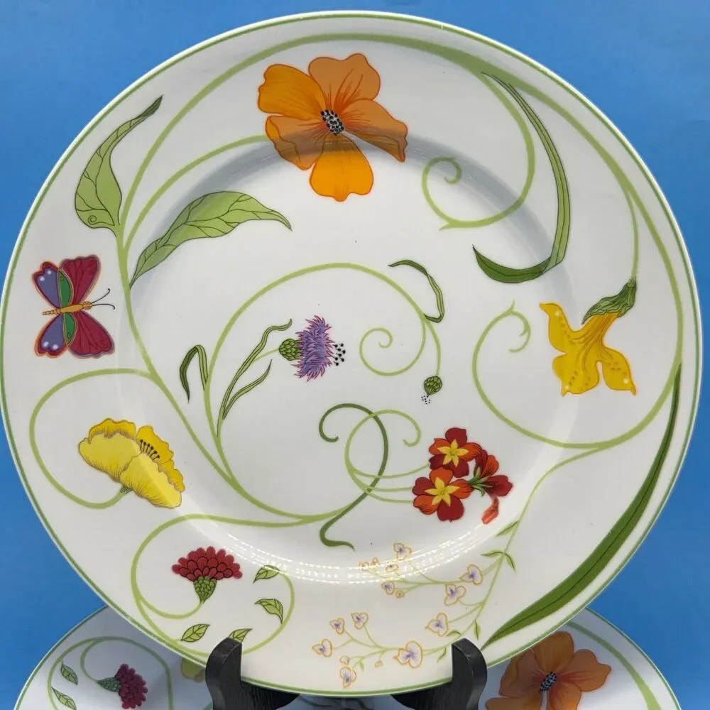 Denby Alice Fine China Portugal Dinner Plates 10 3/8